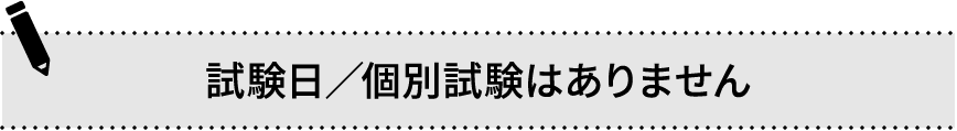 試験日／個別試験はありません